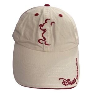 Disney Vacation Club Member Vtg Mickey Mouse Baseball Cap Off‎ White Red Adj